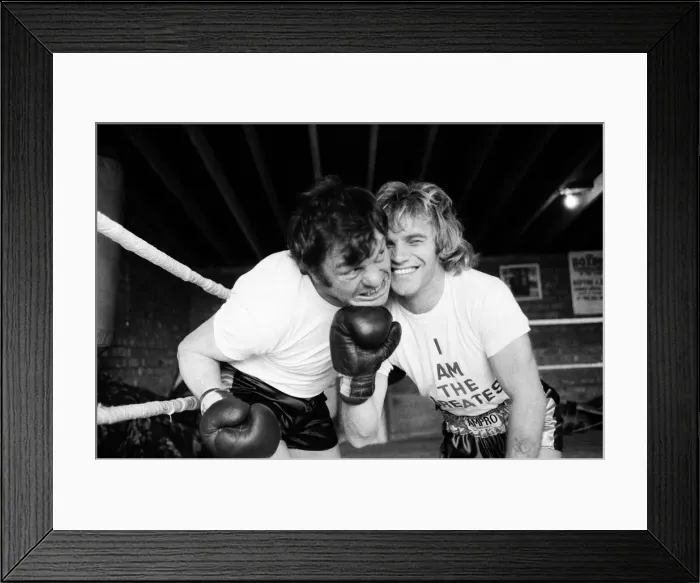 Framed Print : Freddie Starr is in training for a verbal punch-up with world heavyweight champion
