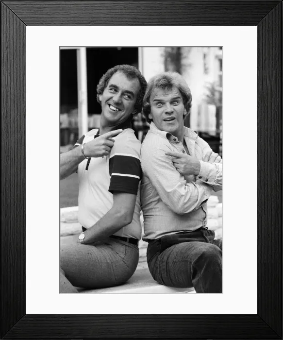 Framed Print : Comedians Freddie Starr (right) and Lennie Bennett. October 1982 Framed Print : Comedians Freddie Starr (right) and Lennie Bennett. October 1982