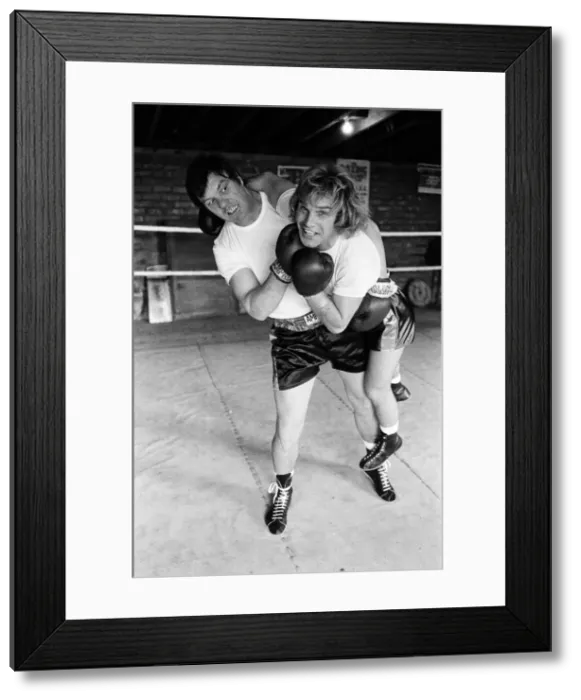 Framed Print : Freddie Starr is in training for a verbal punch-up with world heavyweight champion