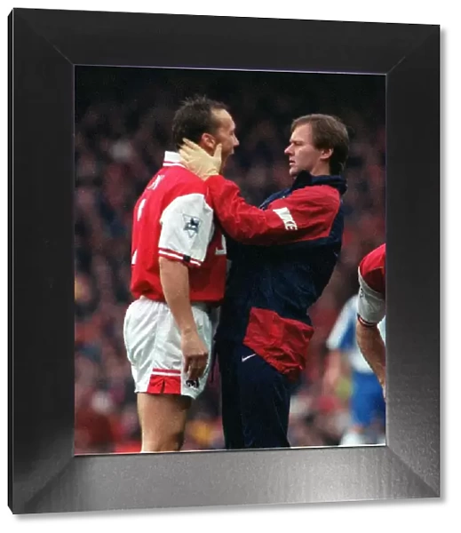 Lee Dixon Arsenal Player with Gary Lewin 1997 Dixon with Physiotherapist Gary Lewin