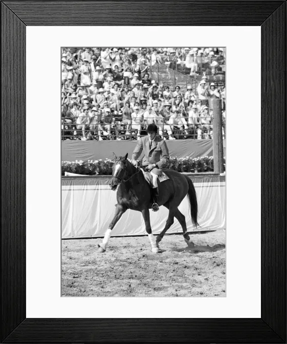 Framed Print : The 1984 Summer Olympics in Los Angeles. UK pentathlete Richard Phelps. July 1984 Framed Print : The 1984 Summer Olympics in Los Angeles. UK pentathlete Richard Phelps. July 1984