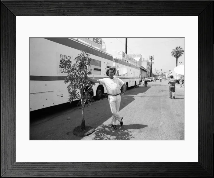 Framed Print : The 1984 Summer Olympics in Los Angeles. Terry Wogan at BBC HQ. 2nd August 1984 Framed Print : The 1984 Summer Olympics in Los Angeles. Terry Wogan at BBC HQ. 2nd August 1984