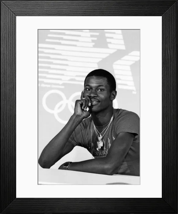 Framed Print : The 1984 Summer Olympics in Los Angeles, California. Boxer Mark Breland. 26th July 1984