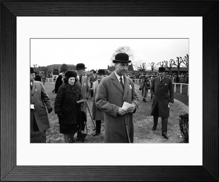 Framed Print : Secretary of State for War John Profumo at Sandown Park Racecourse. 22nd March 1963 Framed Print : Secretary of State for War John Profumo at Sandown Park Racecourse. 22nd March 1963