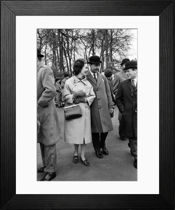 Framed Print : Secretary of State for War John Profumo with his wife Valerie Hobson at Sandown Park Framed Print : Secretary of State for War John Profumo with his wife Valerie Hobson at Sandown Park