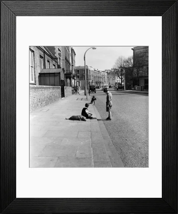 Framed Print : Children playing in the street, Formosa Street, London. 25th April 1955 Framed Print : Children playing in the street, Formosa Street, London. 25th April 1955