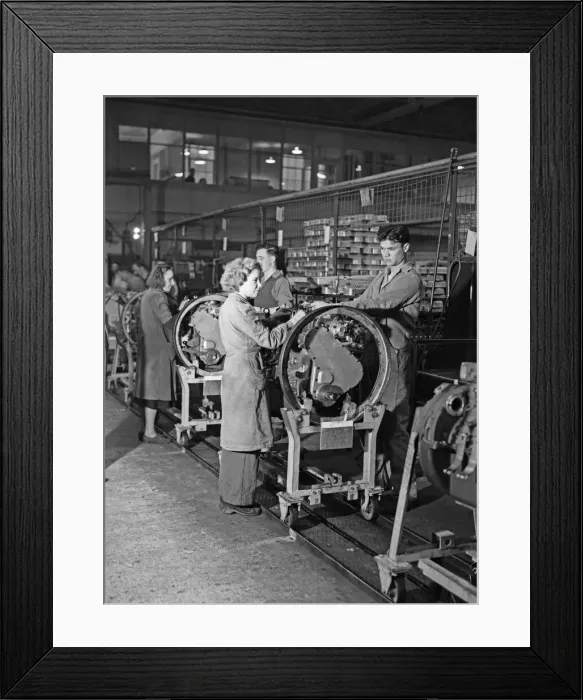 Framed Print : Diesel engines being assembled at the Perkins factory in Peterborough. 10th November 1949 Framed Print : Diesel engines being assembled at the Perkins factory in Peterborough. 10th November 1949