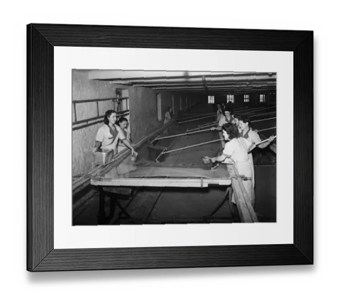 Framed Print : Lace making at John Heathcoats factory in Tiverton. 10th November 1949 Framed Print : Lace making at John Heathcoats factory in Tiverton. 10th November 1949