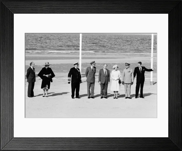 Framed Print : Leaders in Normandy to commemorate the 40th anniversary of D Day Framed Print : Leaders in Normandy to commemorate the 40th anniversary of D Day
