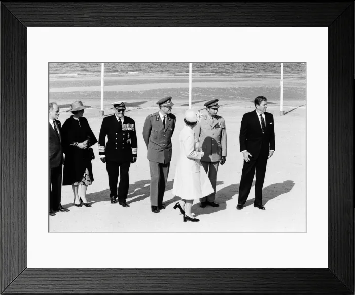 Framed Print : Leaders in Normandy to commemorate the 40th anniversary of D Day Framed Print : Leaders in Normandy to commemorate the 40th anniversary of D Day