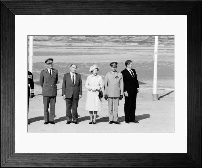 Framed Print : Leaders in Normandy to commemorate the 40th anniversary of D Day Framed Print : Leaders in Normandy to commemorate the 40th anniversary of D Day