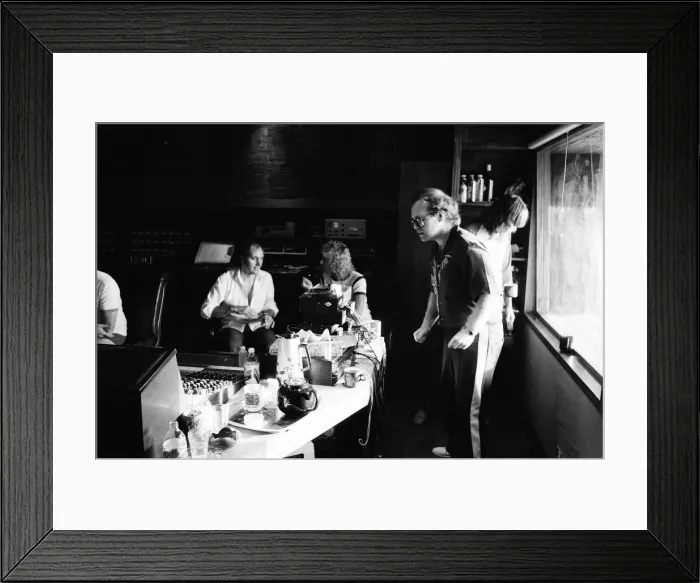 Framed Print : Elton John on the Caribbean island of Montserrat. Elton is on the island to record his Framed Print : Elton John on the Caribbean island of Montserrat. Elton is on the island to record his