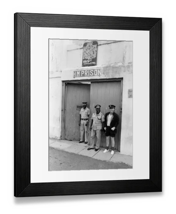 Framed Print : Elton John wearing a Watford F. C. shirt on the Caribbean island of Montserrat