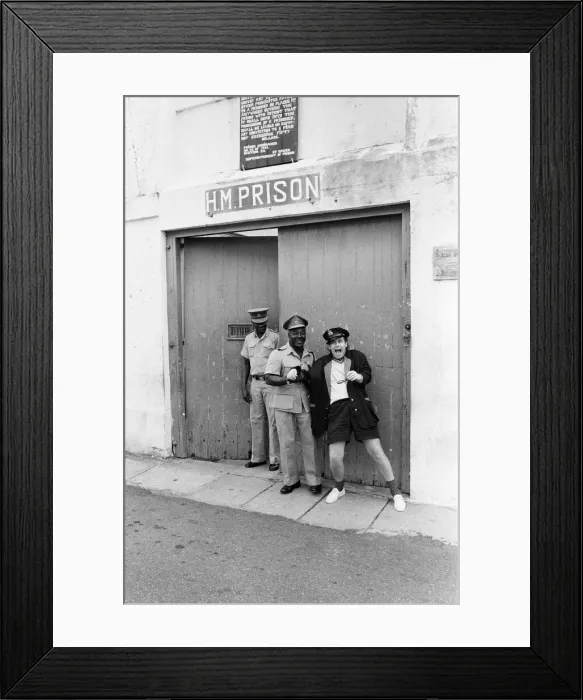 Framed Print : Elton John wearing a Watford F. C. shirt on the Caribbean island of Montserrat Framed Print : Elton John wearing a Watford F. C. shirt on the Caribbean island of Montserrat