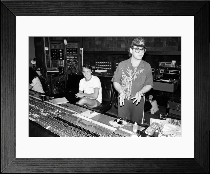 Framed Print : Elton John on the Caribbean island of Montserrat. Elton is on the island to record his Framed Print : Elton John on the Caribbean island of Montserrat. Elton is on the island to record his