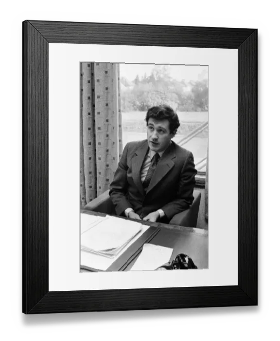 Framed Print : Geoffrey Robinson, Managing Director Jaguar Cars, pictured at his desk, Coventry Framed Print : Geoffrey Robinson, Managing Director Jaguar Cars, pictured at his desk, Coventry