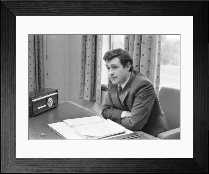 Framed Print : Geoffrey Robinson, Managing Director Jaguar Cars, pictured at his desk, Coventry Framed Print : Geoffrey Robinson, Managing Director Jaguar Cars, pictured at his desk, Coventry