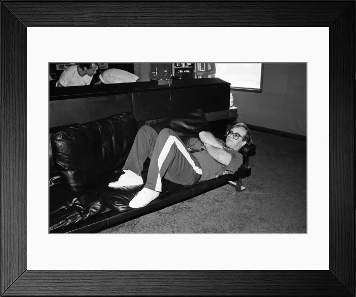 Framed Print : Elton John on the Caribbean island of Montserrat. Elton is on the island to record his