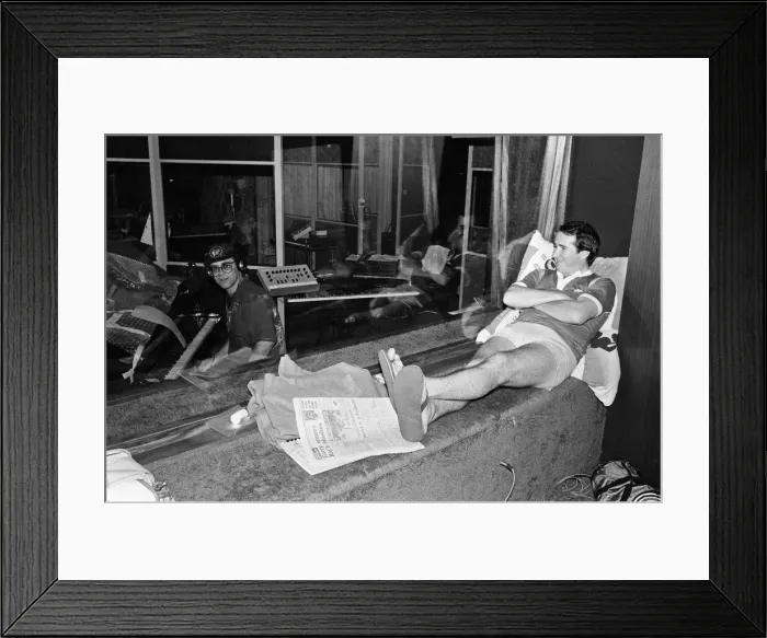 Framed Print : Elton John on the Caribbean island of Montserrat. Elton is on the island to record his Framed Print : Elton John on the Caribbean island of Montserrat. Elton is on the island to record his
