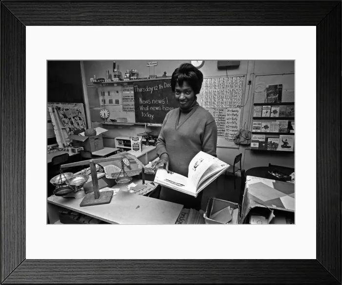 Framed Print : Yvonne Conolly Britains first female black headteacher seen here at Ringcross Framed Print : Yvonne Conolly Britains first female black headteacher seen here at Ringcross