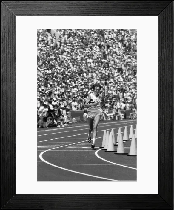 Framed Print : The 1984 Summer Olympics in Los Angeles. Womens marathon. Joyce Smith Framed Print : The 1984 Summer Olympics in Los Angeles. Womens marathon. Joyce Smith