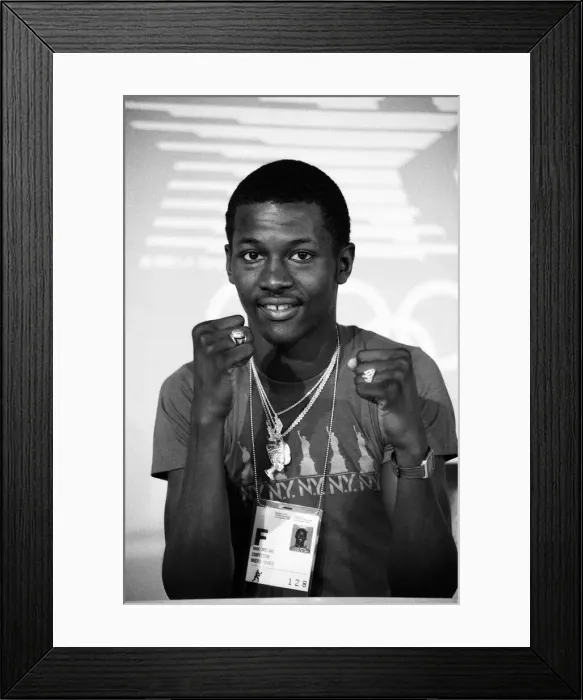 Framed Print : The 1984 Summer Olympics in Los Angeles, California. Boxer Mark Breland. 26th July 1984 Framed Print : The 1984 Summer Olympics in Los Angeles, California. Boxer Mark Breland. 26th July 1984