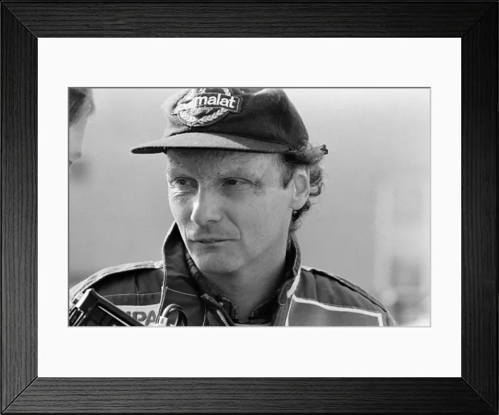 Framed Print : Niki Lauda with the new MP4 / 1C Marlboro McLaren car, Woking, Surrey. 1st March 1983 Framed Print : Niki Lauda with the new MP4 / 1C Marlboro McLaren car, Woking, Surrey. 1st March 1983