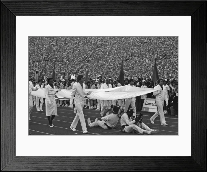 Framed Print : The 1984 Summer Olympics in Los Angeles, California. Scenes during the Opening Ceremony Framed Print : The 1984 Summer Olympics in Los Angeles, California. Scenes during the Opening Ceremony