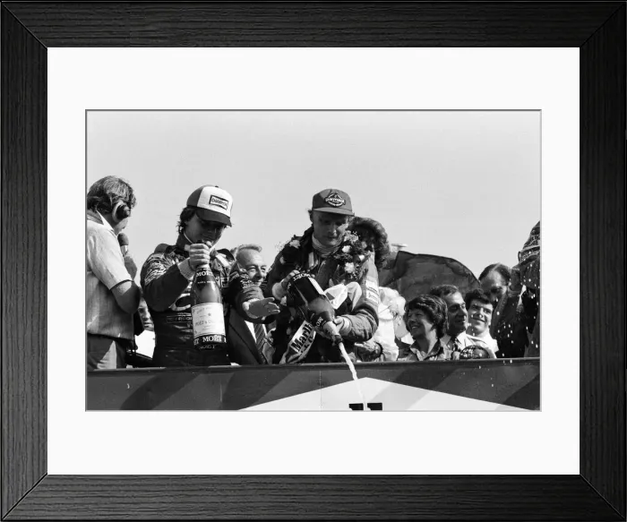Framed Print : Niki Lauda, driving a Marlboro-McLaren, wins the British Grand Prix at Brands Hatch Framed Print : Niki Lauda, driving a Marlboro-McLaren, wins the British Grand Prix at Brands Hatch