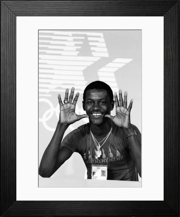 Framed Print : The 1984 Summer Olympics in Los Angeles, California. Boxer Mark Breland. 26th July 1984 Framed Print : The 1984 Summer Olympics in Los Angeles, California. Boxer Mark Breland. 26th July 1984