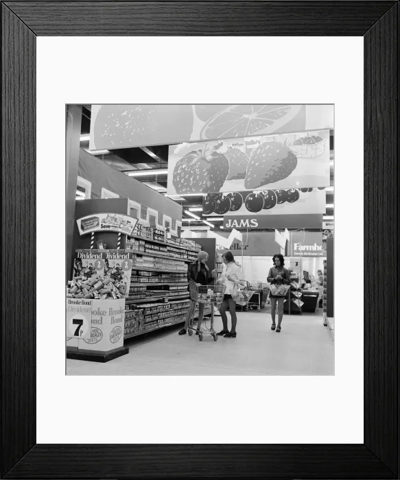 Framed Print : Hintons Supermarket, Whitehouse Farm, Bishopton Road, Stockton-on-Tees, Circa 1972