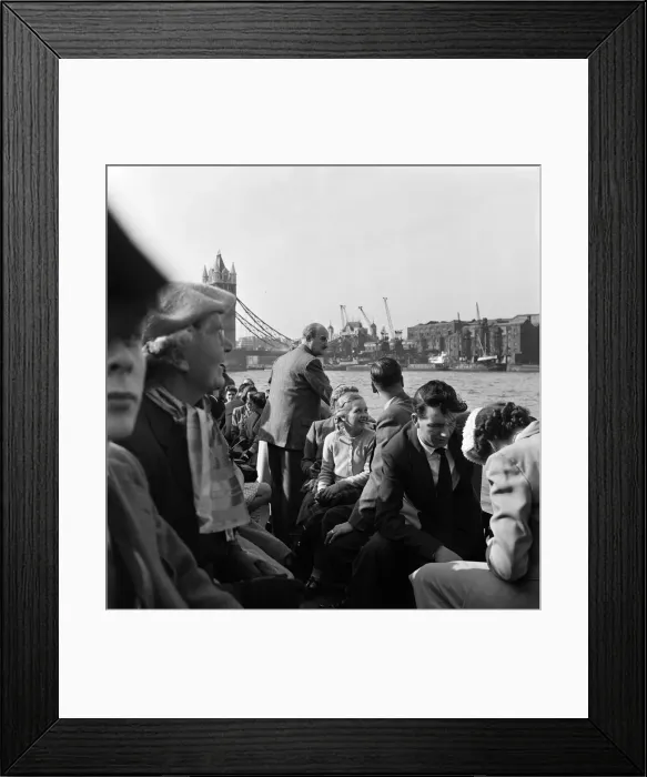 Framed Print : A cruise down the River Thames, London. 25th April 1955 Framed Print : A cruise down the River Thames, London. 25th April 1955