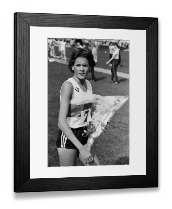 Framed Print : South African wonder girl Zola Budd seen winning the 3000 metre race at Central Park in Framed Print : South African wonder girl Zola Budd seen winning the 3000 metre race at Central Park in