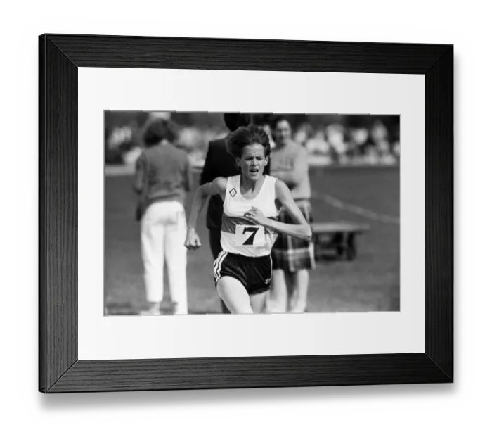 Framed Print : South African wonder girl Zola Budd seen winning the 3000 metre race at Central Park in Framed Print : South African wonder girl Zola Budd seen winning the 3000 metre race at Central Park in