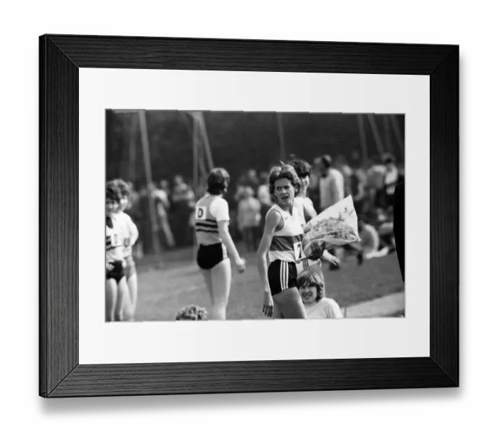 Framed Print : South African wonder girl Zola Budd seen winning the 3000 metre race at Central Park in Framed Print : South African wonder girl Zola Budd seen winning the 3000 metre race at Central Park in