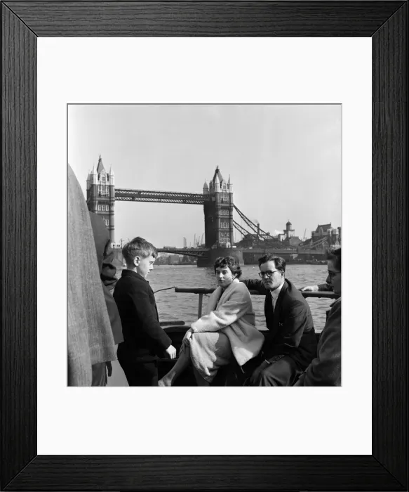 Framed Print : A cruise down the River Thames, London. 25th April 1955 Framed Print : A cruise down the River Thames, London. 25th April 1955