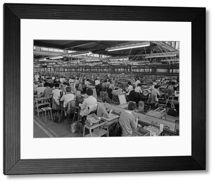 Framed Print : Women part time workers on the production lines at the Lesney toy factory, Hackney Wick Framed Print : Women part time workers on the production lines at the Lesney toy factory, Hackney Wick