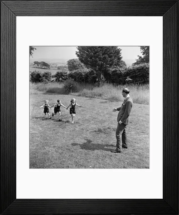 Framed Print : Fitzroy Maclean playing with his children, Jeremy, Susan Framed Print : Fitzroy Maclean playing with his children, Jeremy, Susan