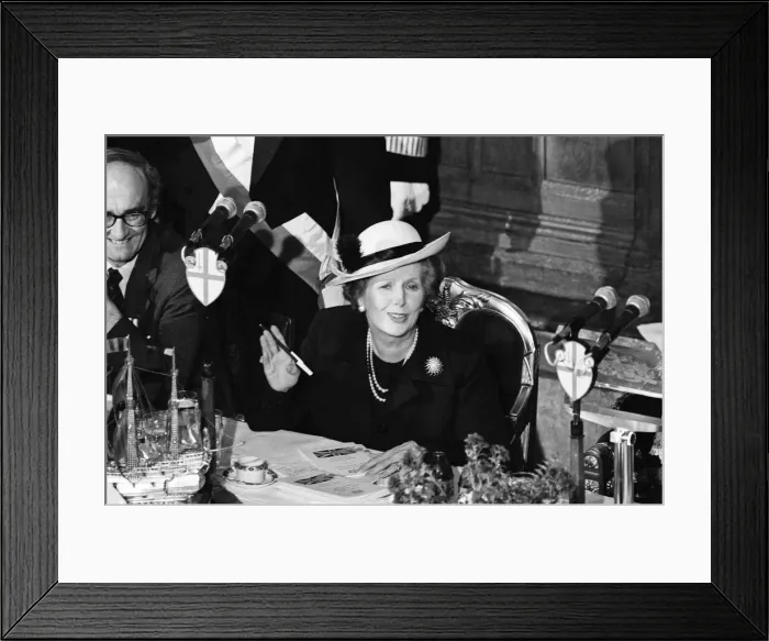 Framed Print : The Prime Minister Mrs Margaret Thatcher at the Luncheon held for the Falklands heroes Framed Print : The Prime Minister Mrs Margaret Thatcher at the Luncheon held for the Falklands heroes