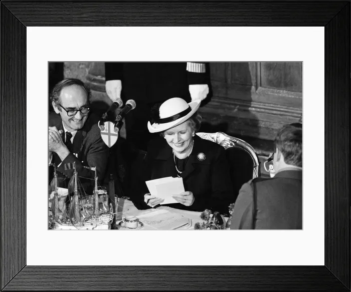 Framed Print : The Prime Minister Mrs Margaret Thatcher at the Luncheon held for the Falklands heroes