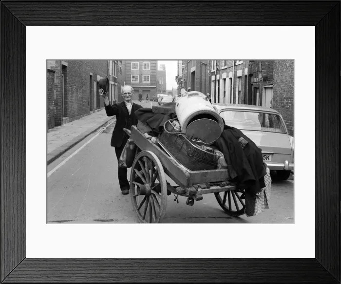 Framed Print : Rag and bone man, Middlesbrough. 1972 Framed Print : Rag and bone man, Middlesbrough. 1972