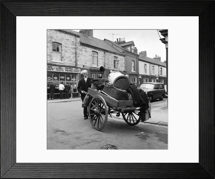 Framed Print : Rag and bone man, Middlesbrough. 1972 Framed Print : Rag and bone man, Middlesbrough. 1972