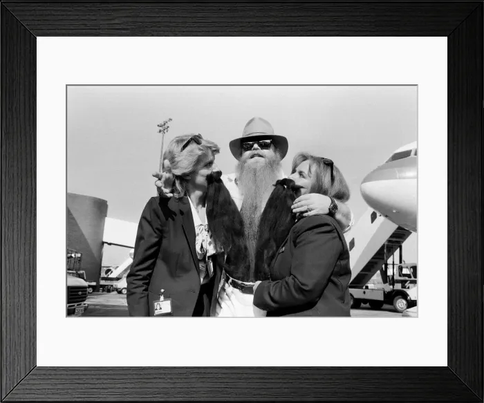 Framed Print : ZZ Top arrive at Gatwick Airport. 10th September 1986 Framed Print : ZZ Top arrive at Gatwick Airport. 10th September 1986