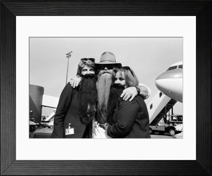 Framed Print : ZZ Top arrive at Gatwick Airport. 10th September 1986 Framed Print : ZZ Top arrive at Gatwick Airport. 10th September 1986