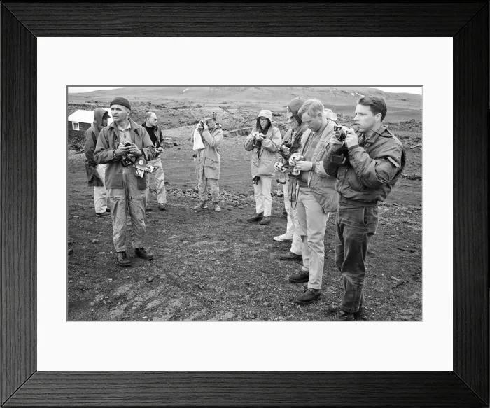 Framed Print : 21 NASA Astronauts have just spend a week in Iceland, making a study of the Geology of Framed Print : 21 NASA Astronauts have just spend a week in Iceland, making a study of the Geology of