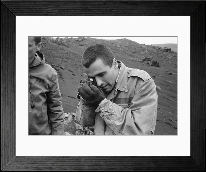 Framed Print : 21 NASA Astronauts have just spend a week in Iceland, making a study of the Geology of