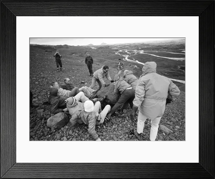 Framed Print : 21 NASA Astronauts have just spend a week in Iceland, making a study of the Geology of