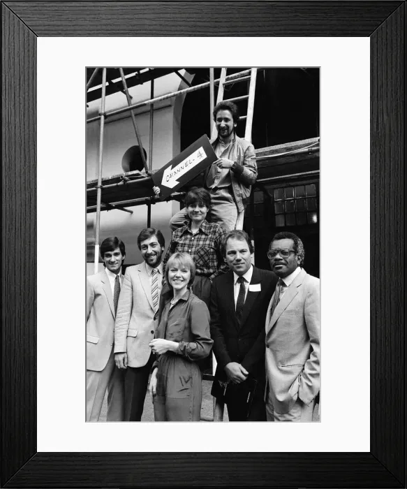 Framed Print : The new television channel, Channel 4, has announced names of the presenters involved Framed Print : The new television channel, Channel 4, has announced names of the presenters involved