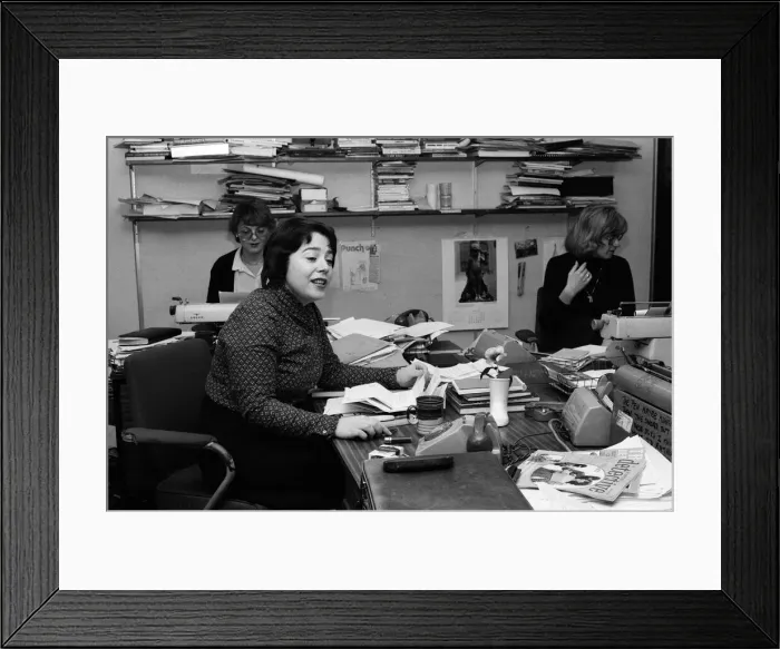 Framed Print : Liz Forgan, pictured in her office when she was womans editor of The Guardian Framed Print : Liz Forgan, pictured in her office when she was womans editor of The Guardian