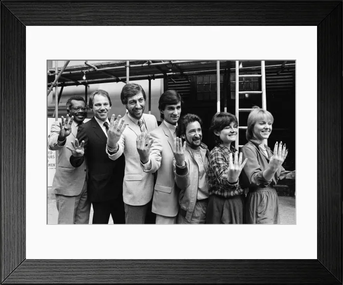 Framed Print : The new television channel, Channel 4, has announced names of the presenters involved Framed Print : The new television channel, Channel 4, has announced names of the presenters involved